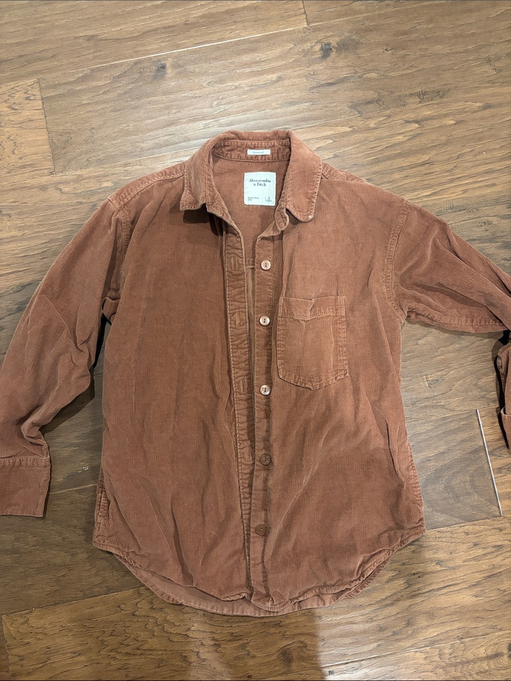 Abercrombie & Fitch Corduroy Button-Down Shirt - Rust